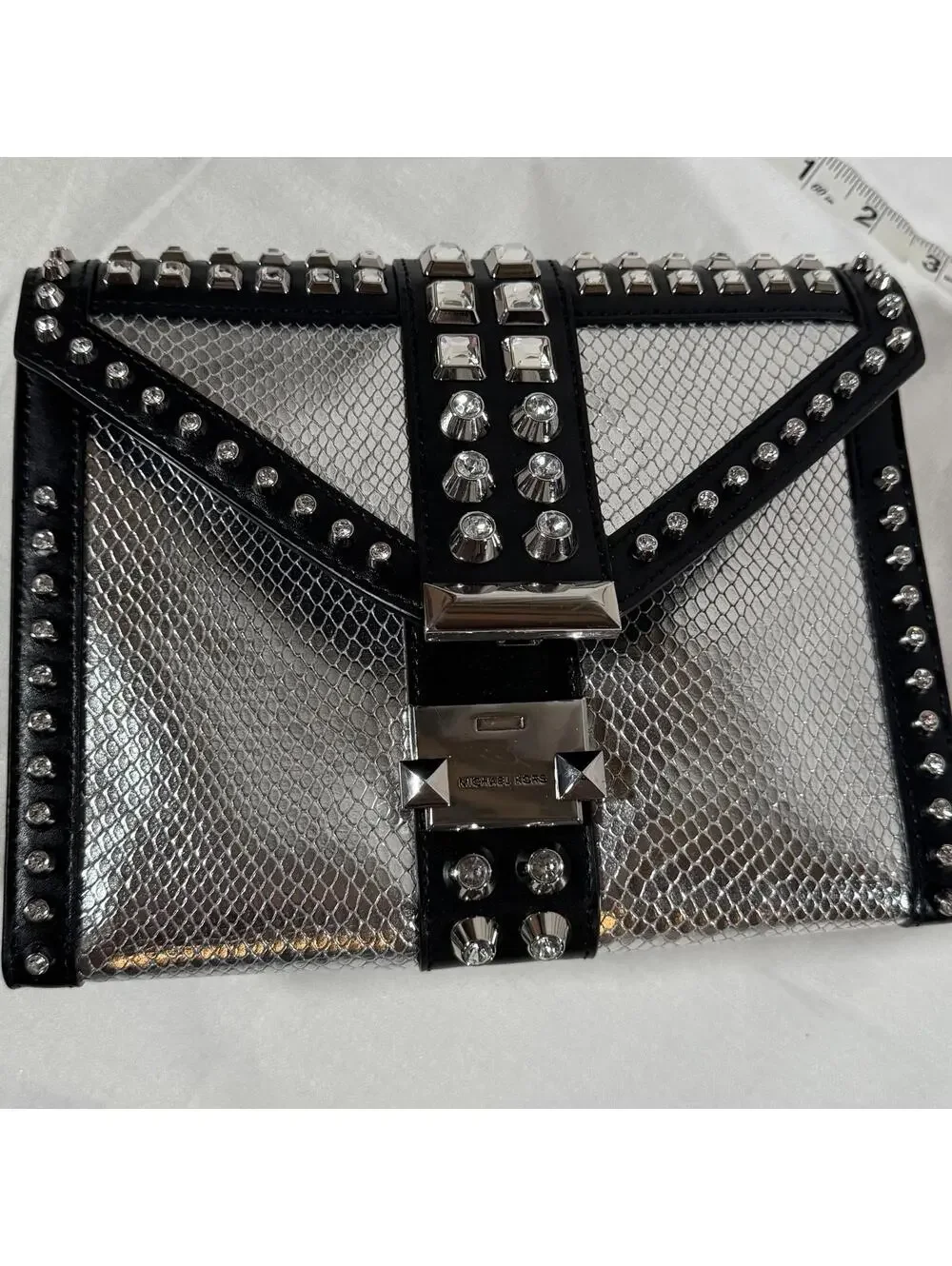 Michael Kors Whitney Large Embellished Rhinestone Studded Shoulder Bag - Picture 2 of 8